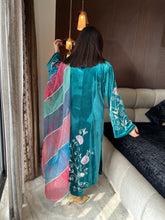 Velvet aari work suit